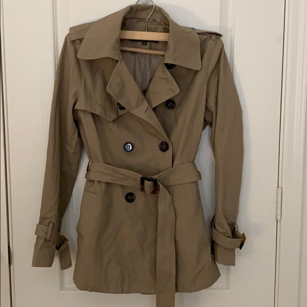 Kenneth Cole Trench Coat W/ Belt Khaki/Beige